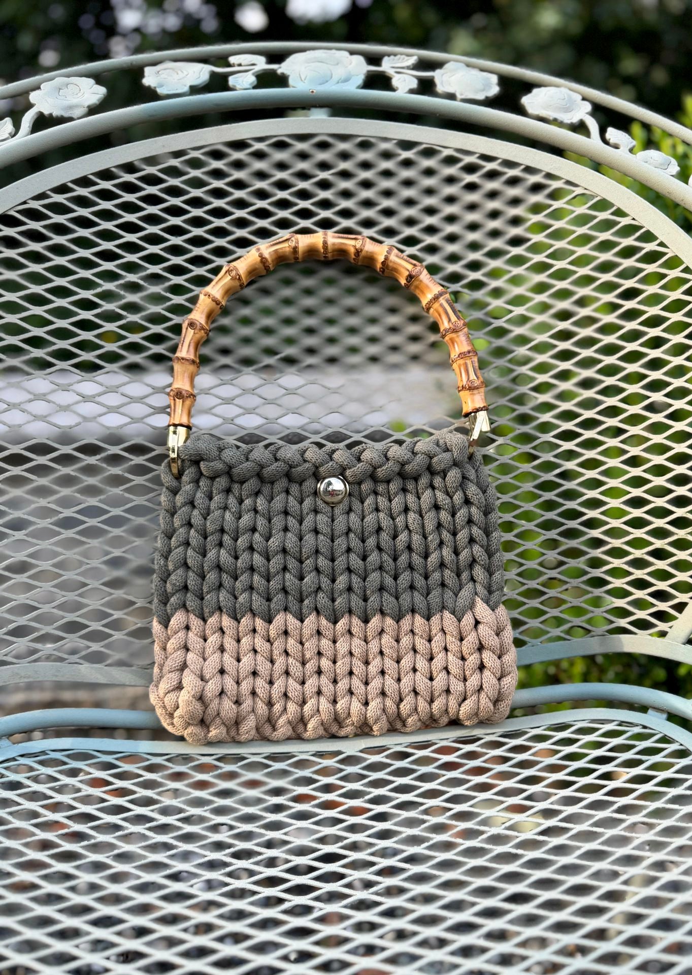 Borsa intrecciata Regular - Biege & Verde