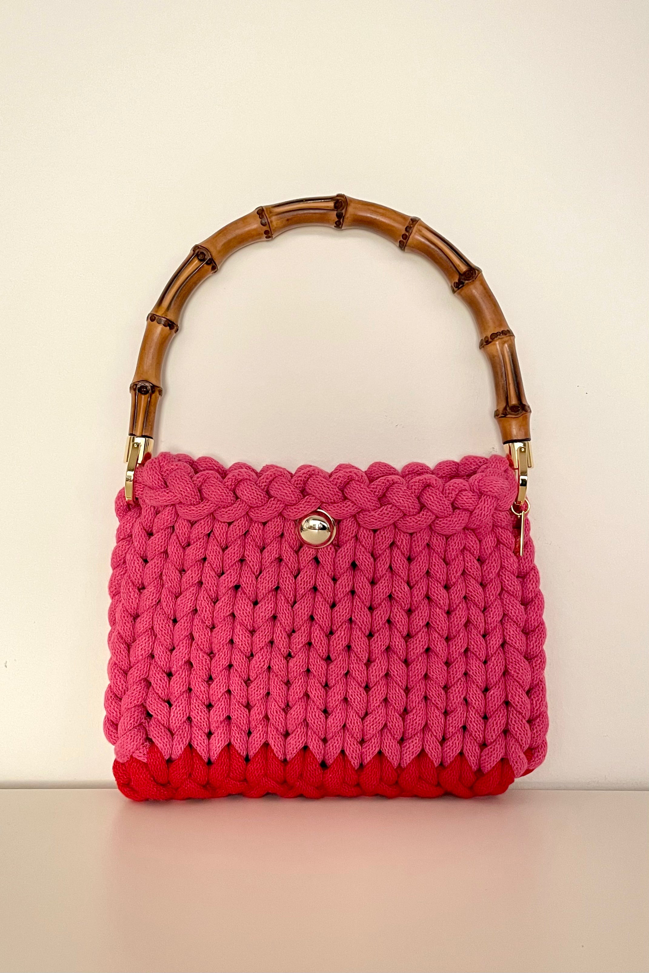 Borsa intrecciata Regular - Rosa e Rossa