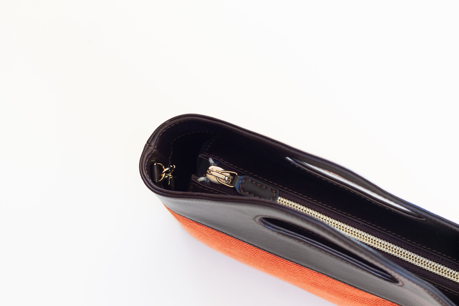 Borsa a Mano - Flat Bag Arancione a Coste