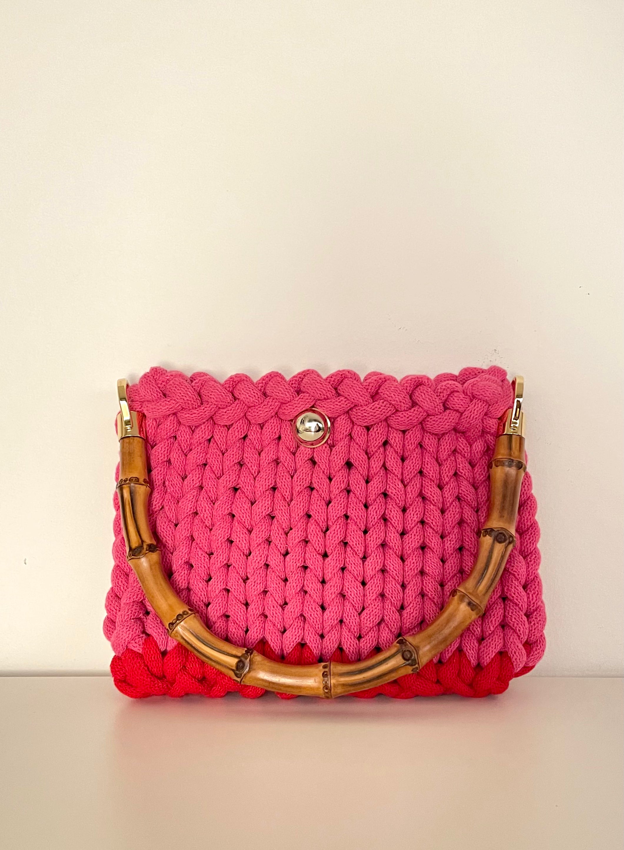 Borsa intrecciata Regular - Rosa e Rossa