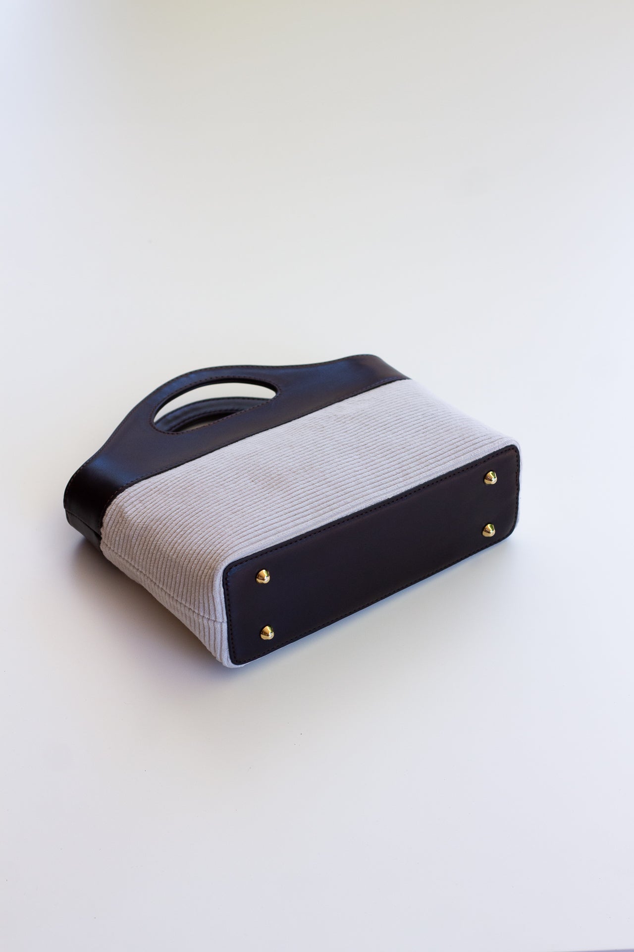 Borsa a Mano - Flat Bag Bianco a Coste