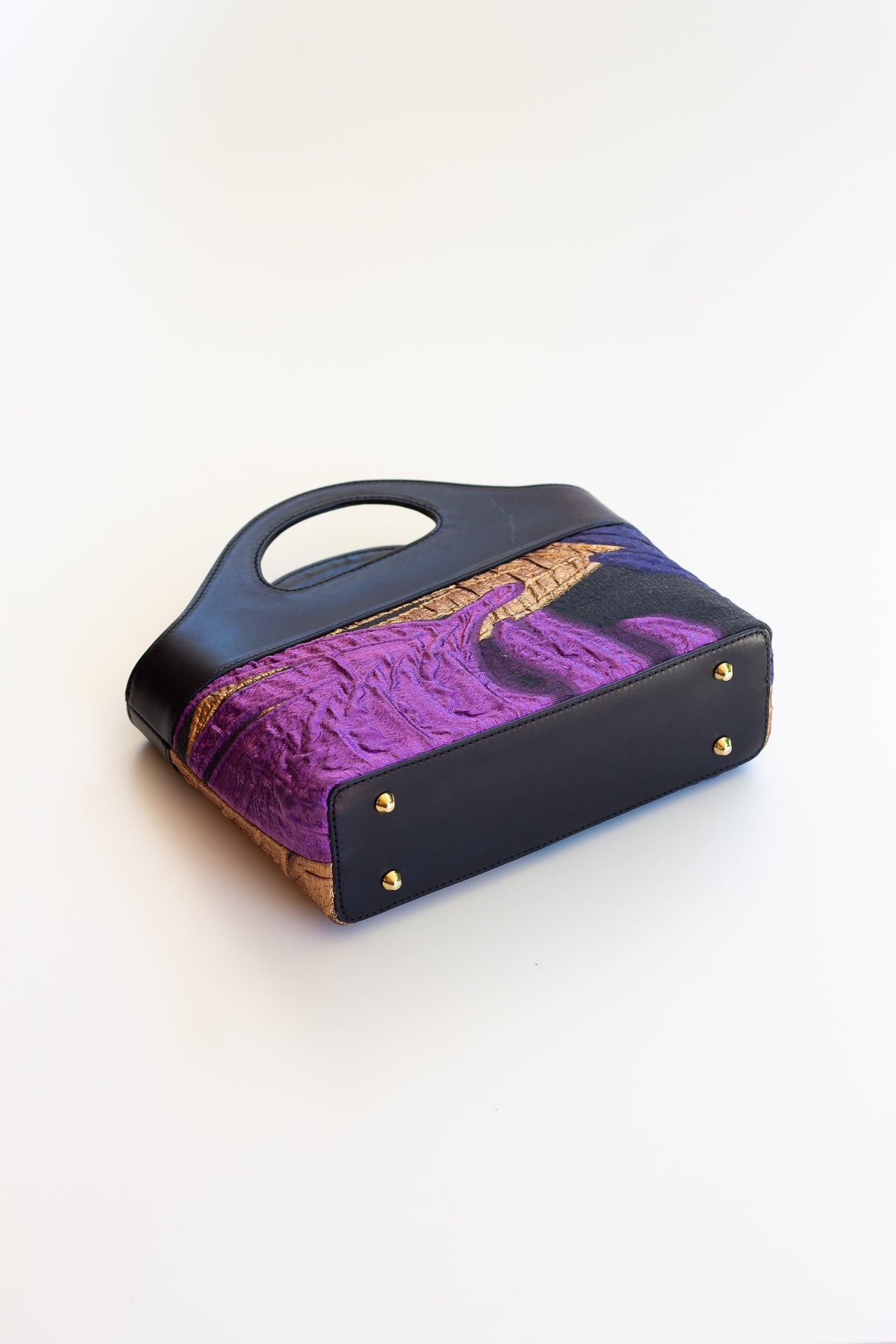 Borsa a Mano - Flat Bag Viola e Oro