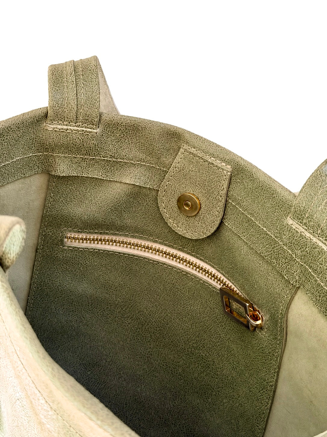 Tote Bag in Pelle Morbida Verde Salvia