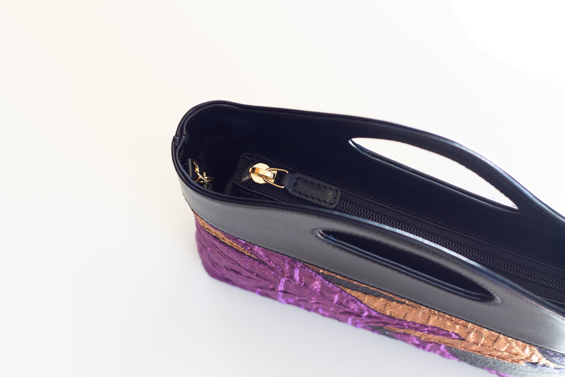 Borsa a Mano - Flat Bag Viola e Oro