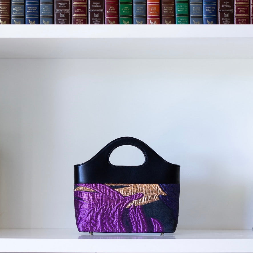 Borsa a Mano - Flat Bag Viola e Oro