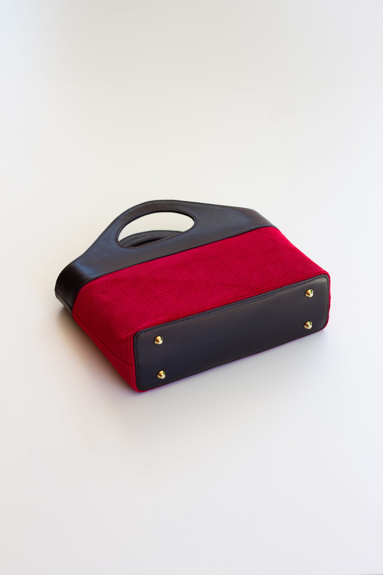 Borsa a Mano - Flat Bag Rosso a Coste