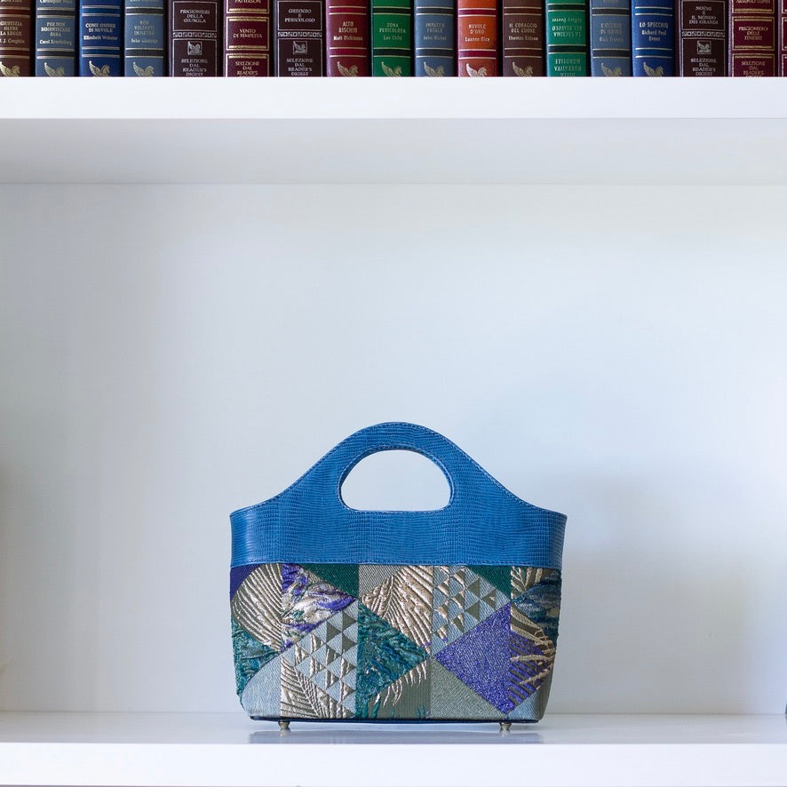 Borsa a Mano - Flat Bag Verde e Blu