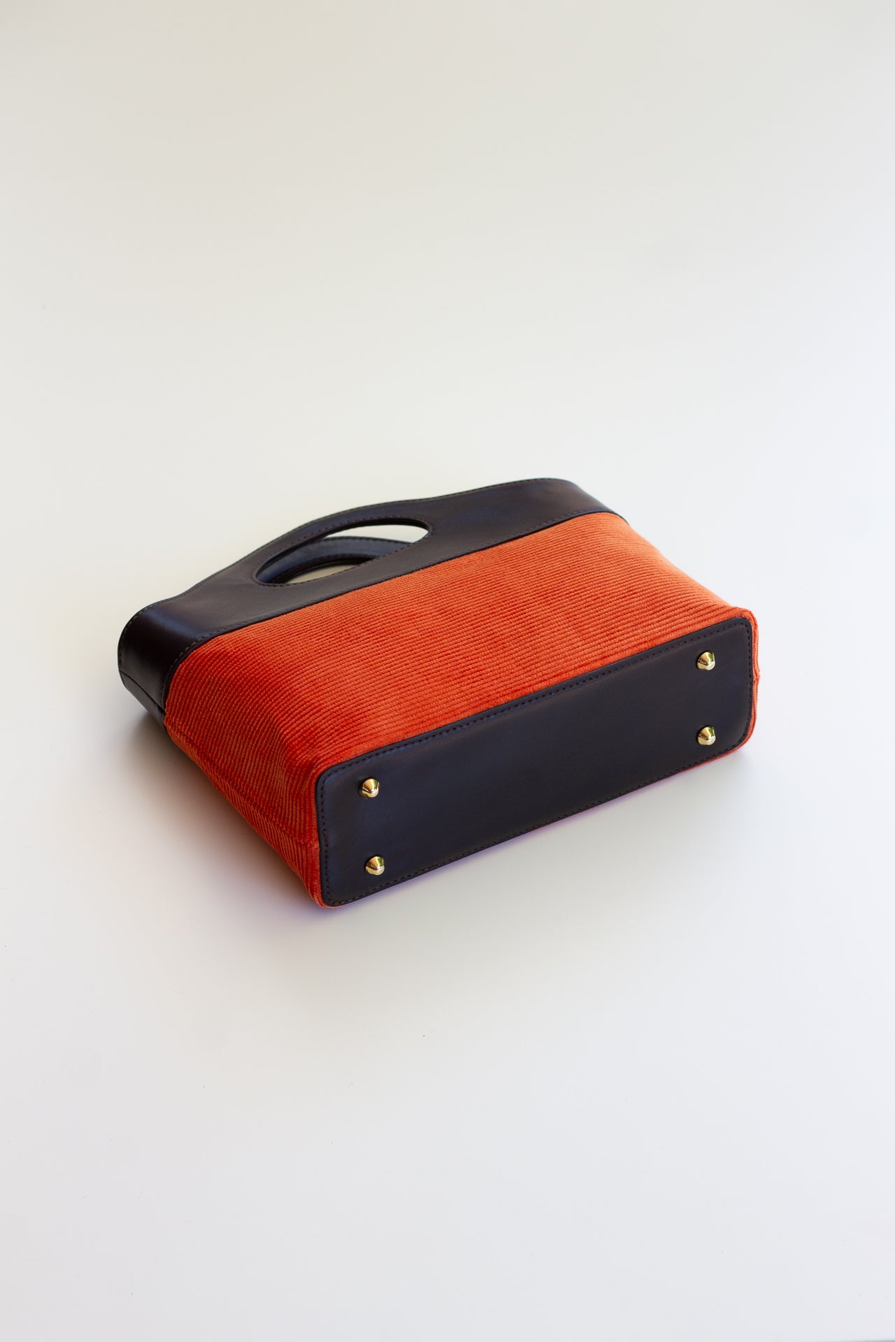 Borsa a Mano - Flat Bag Arancione a Coste