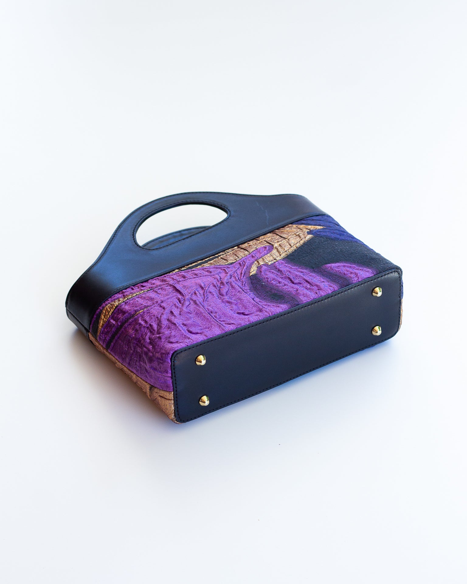 Borsa a Mano - Flat Bag Viola e Oro