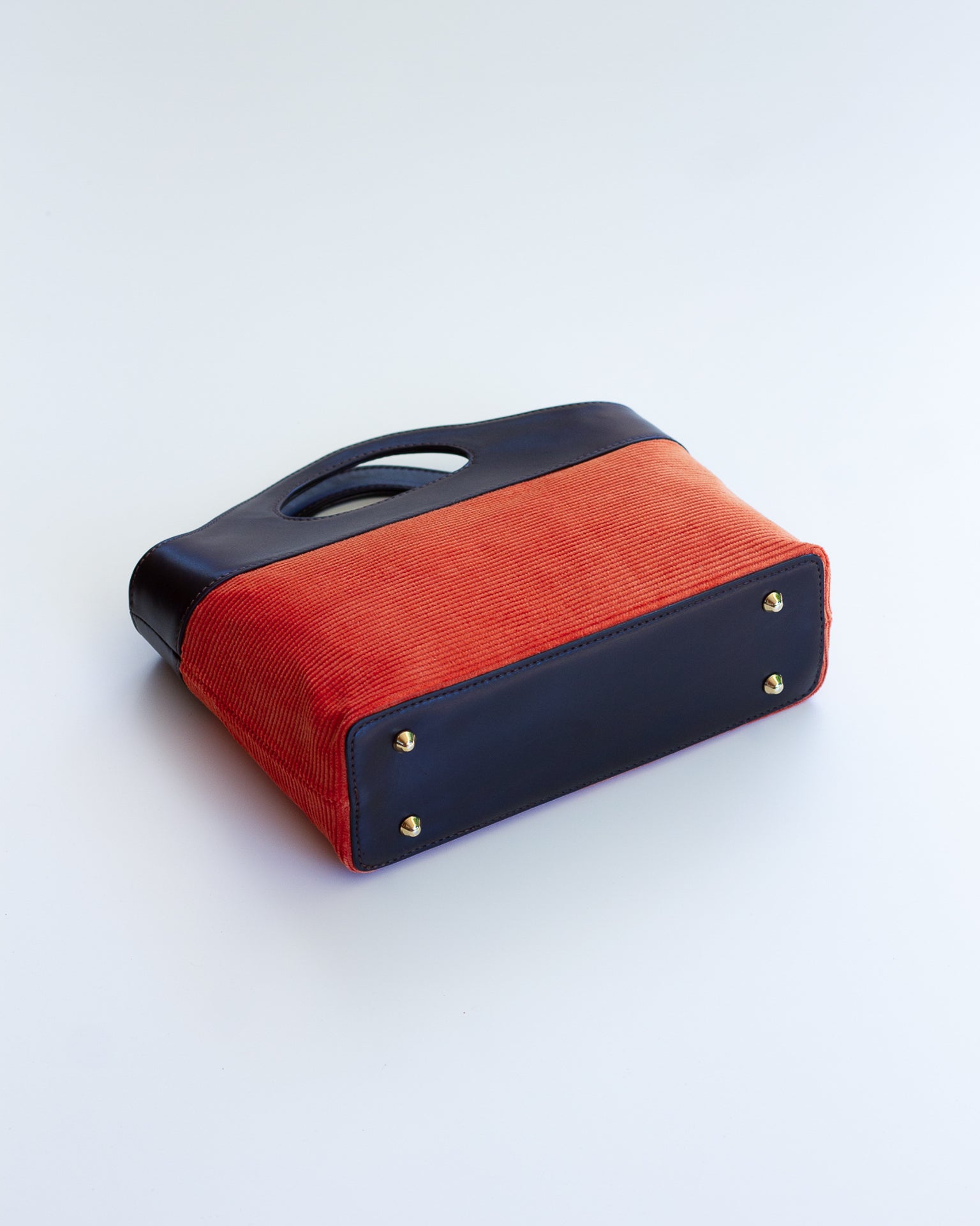 Borsa a Mano - Flat Bag Arancione a Coste