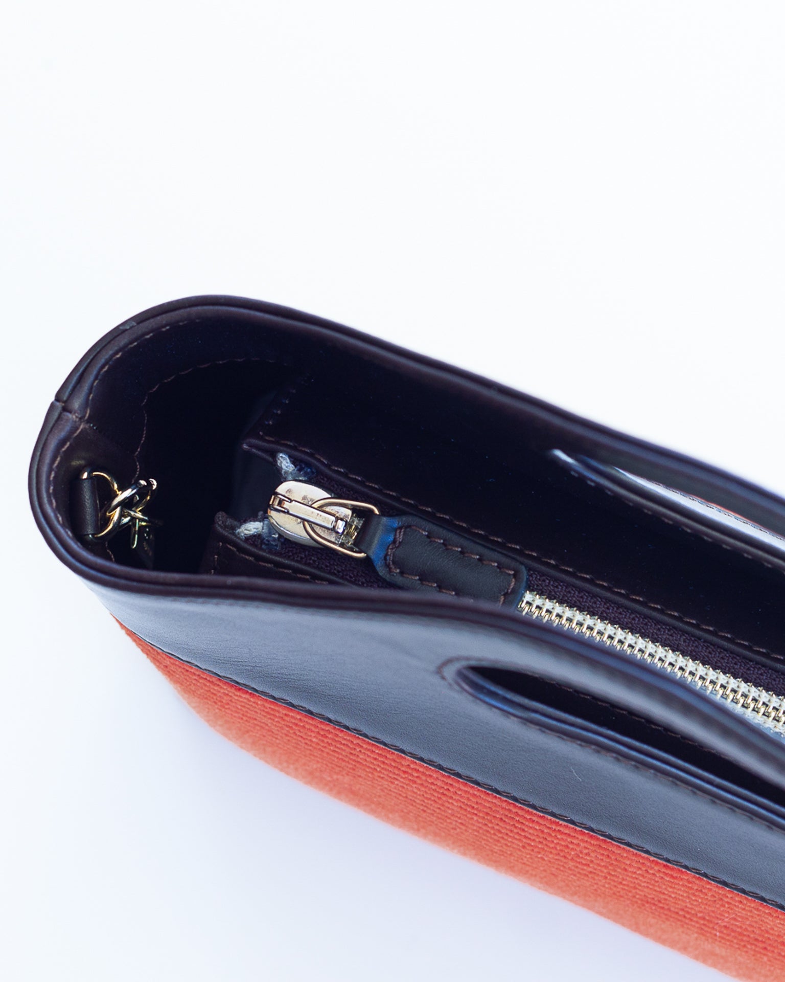 Borsa a Mano - Flat Bag Arancione a Coste