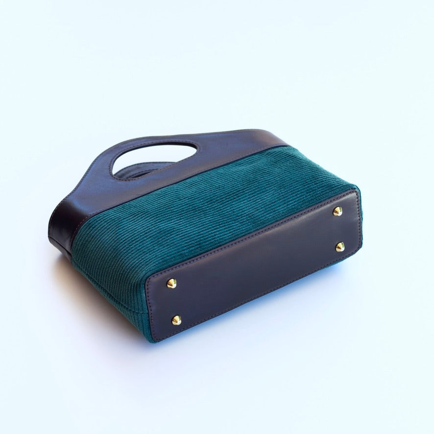 Borsa a Mano - Flat Bag Verde a Coste