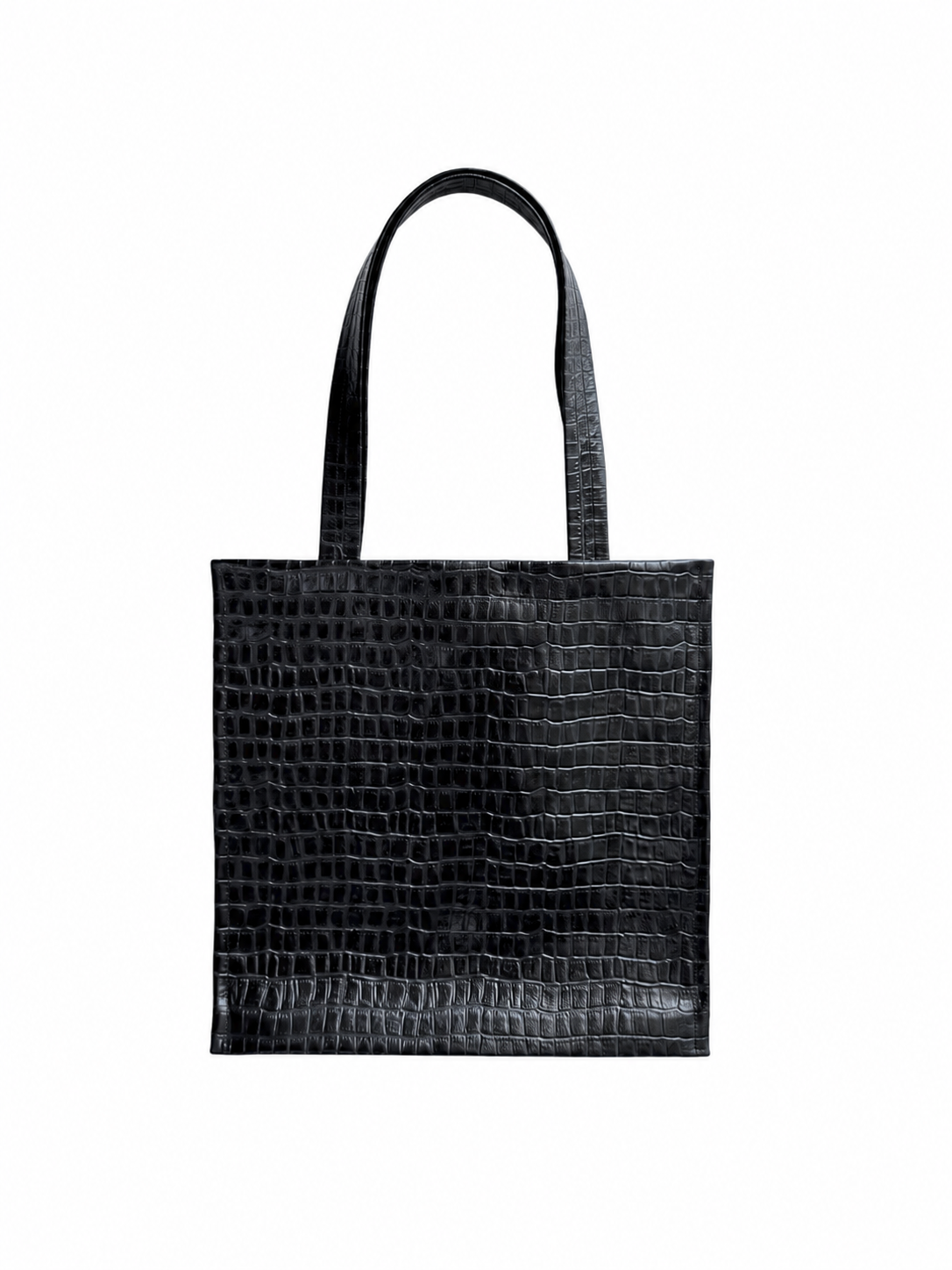 Tote Bag in Pelle Grigia e Nera