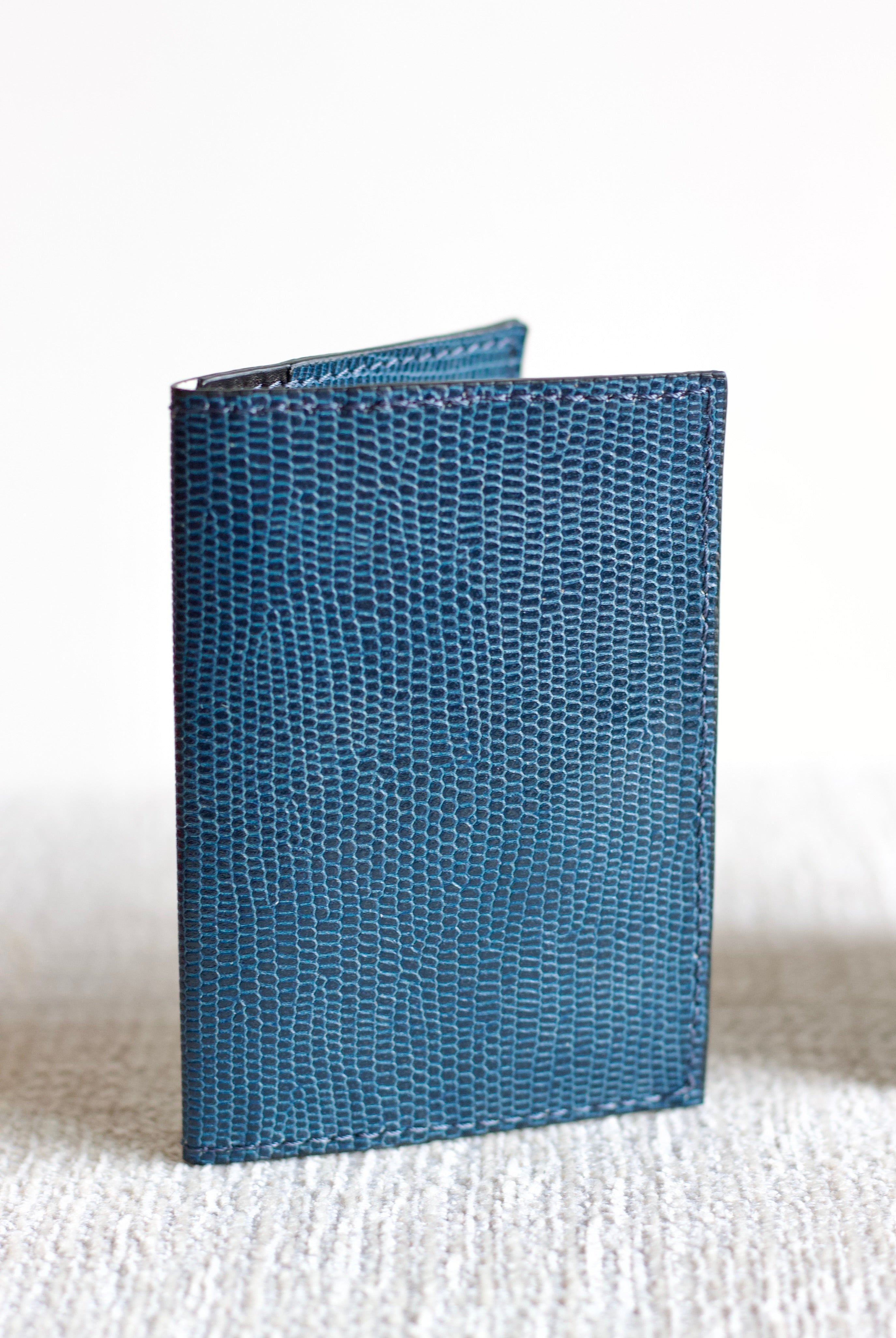 Portacarte in pelle - Blu Carta da Zucchero