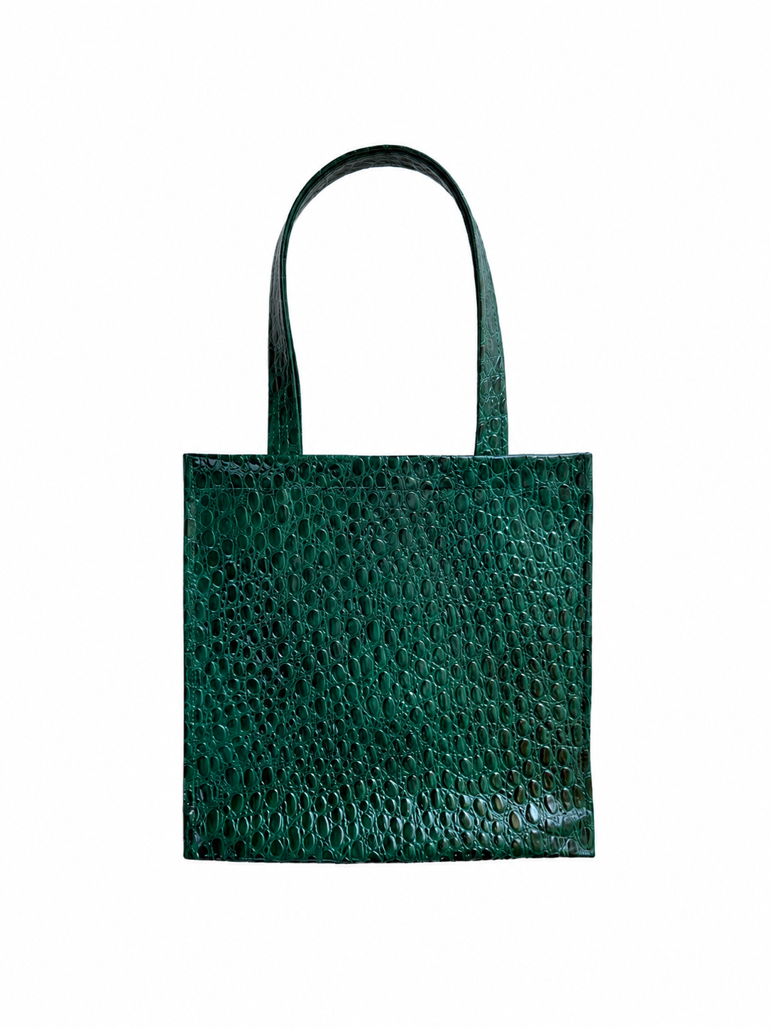 Tote Bag in Pelle Verde Lucida