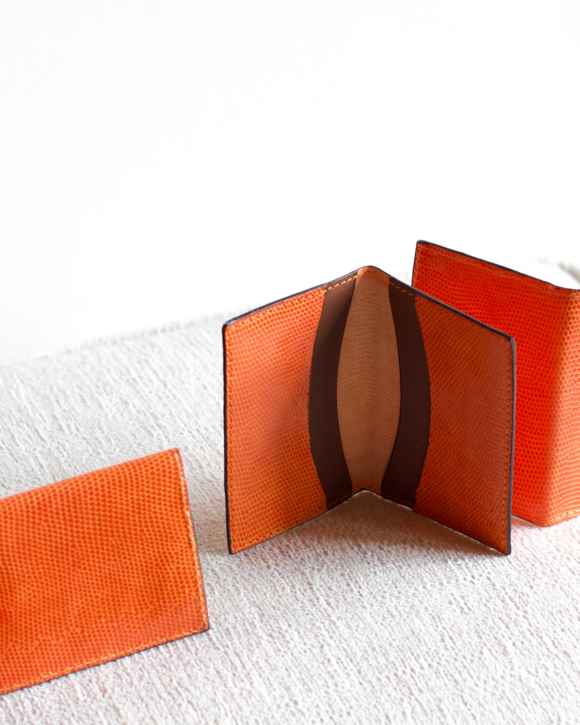 Portacarte in pelle - Arancione