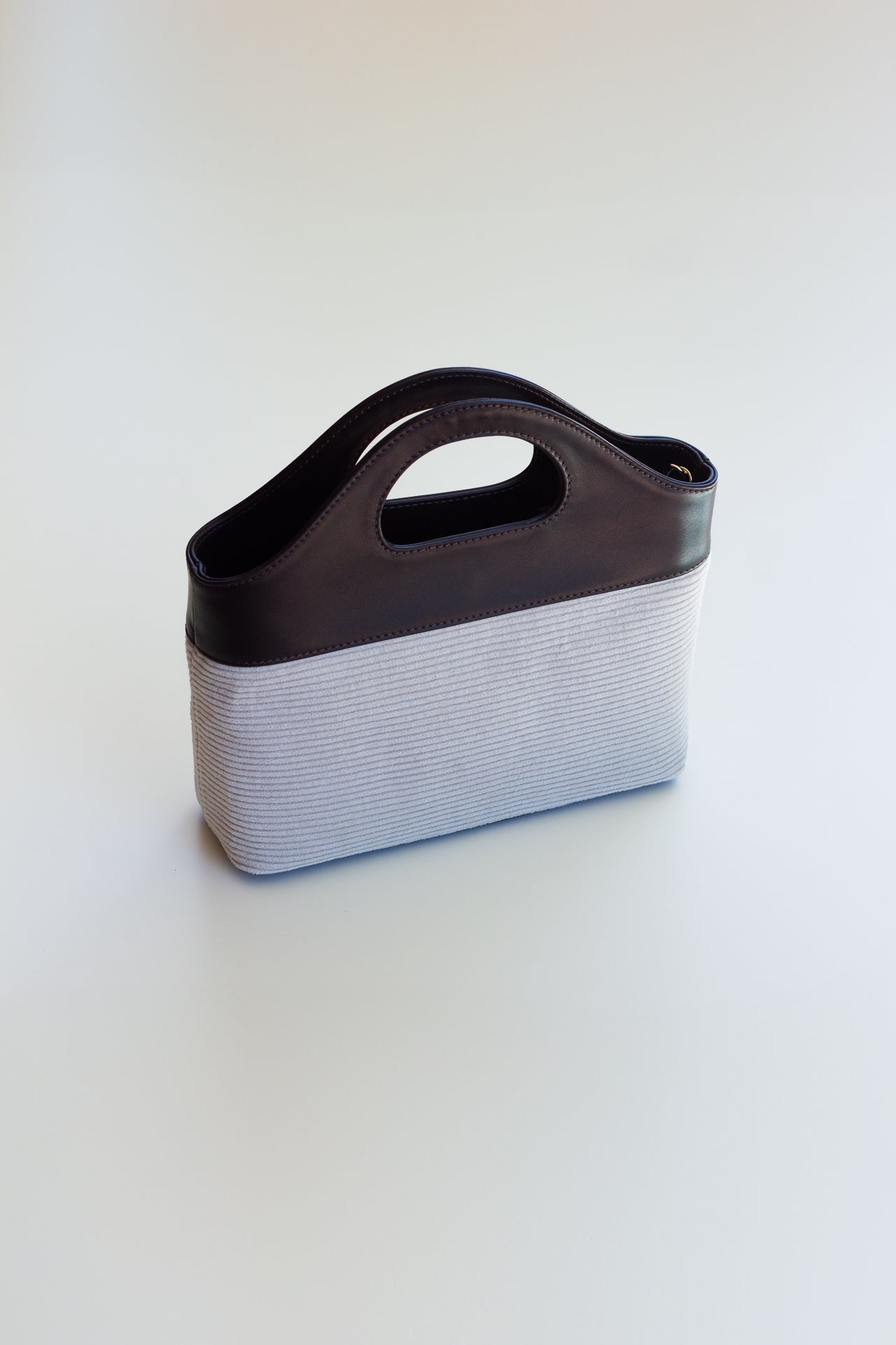 Borsa a Mano - Flat Bag Bianco a Coste