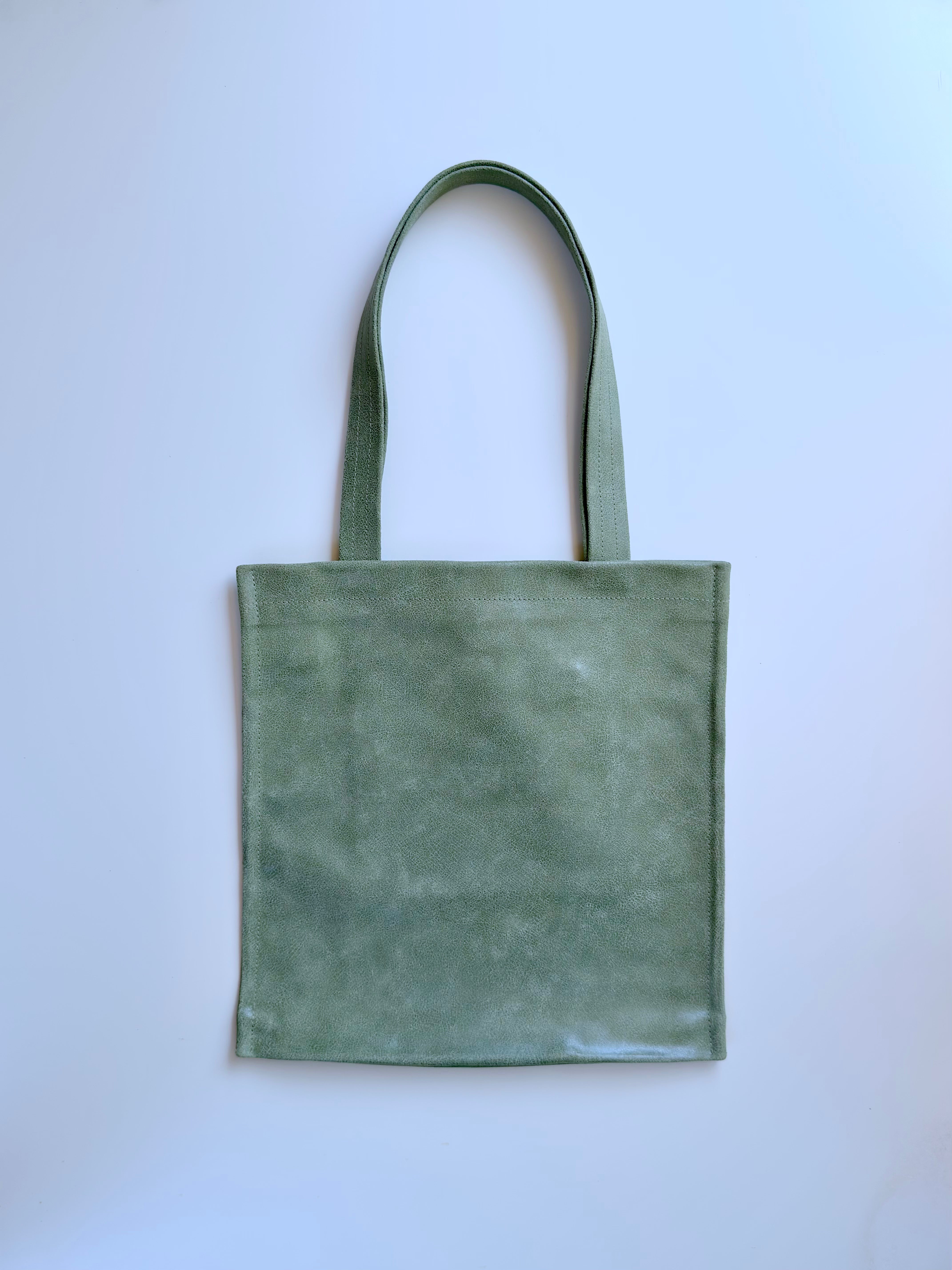 Tote Bag in Pelle Morbida Verde Salvia