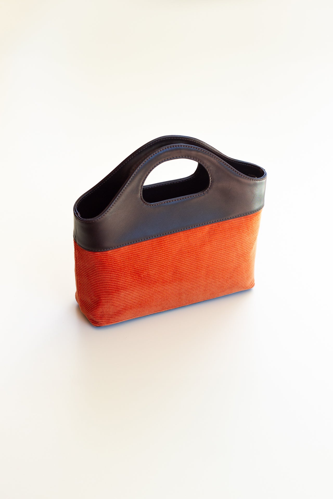 Borsa a Mano - Flat Bag Arancione a Coste