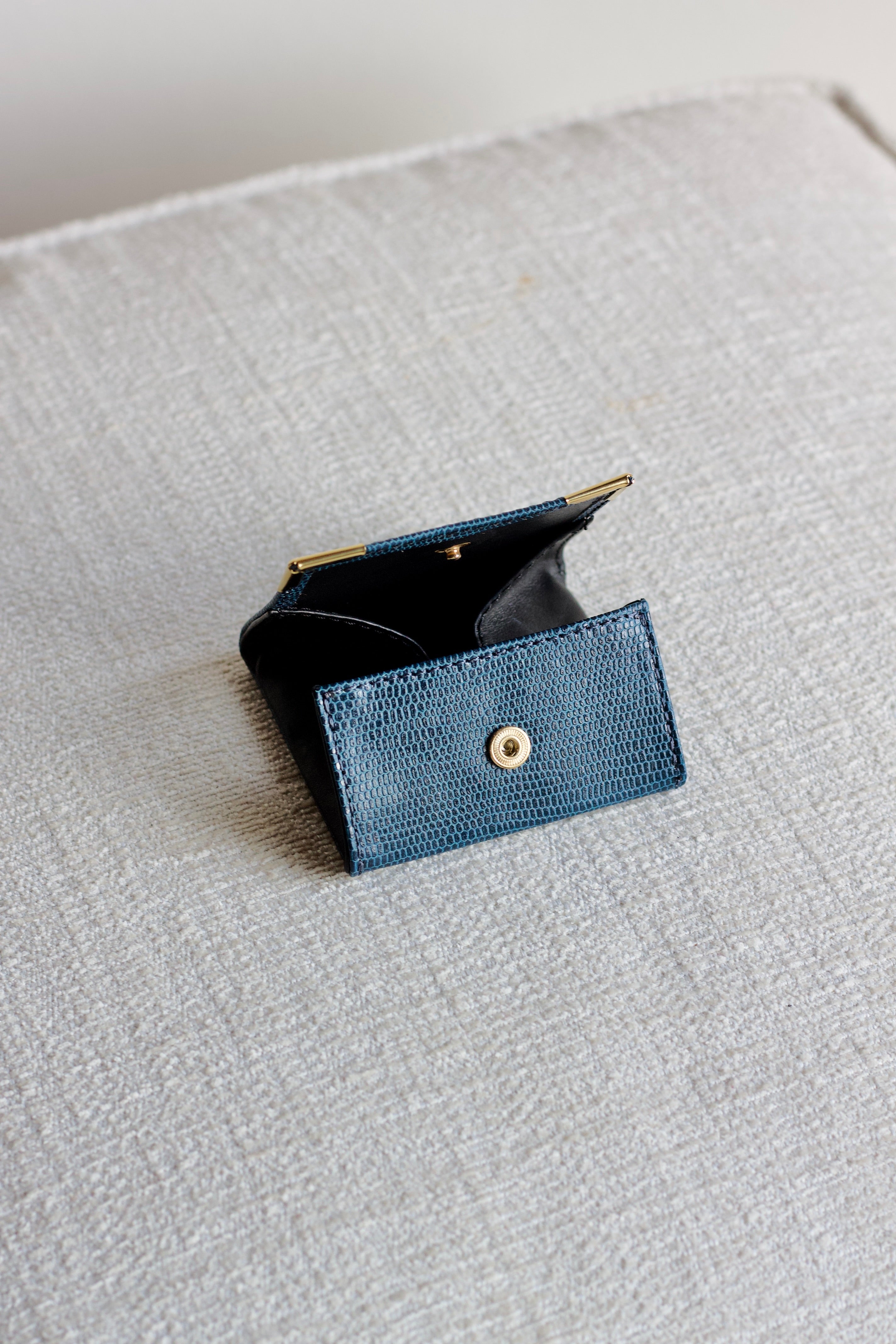 Portamonete in pelle - Azzurro Carta da Zucchero