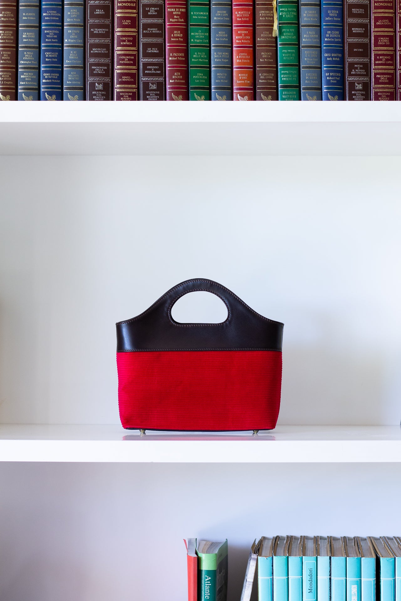 Borsa a Mano - Flat Bag Rosso a Coste