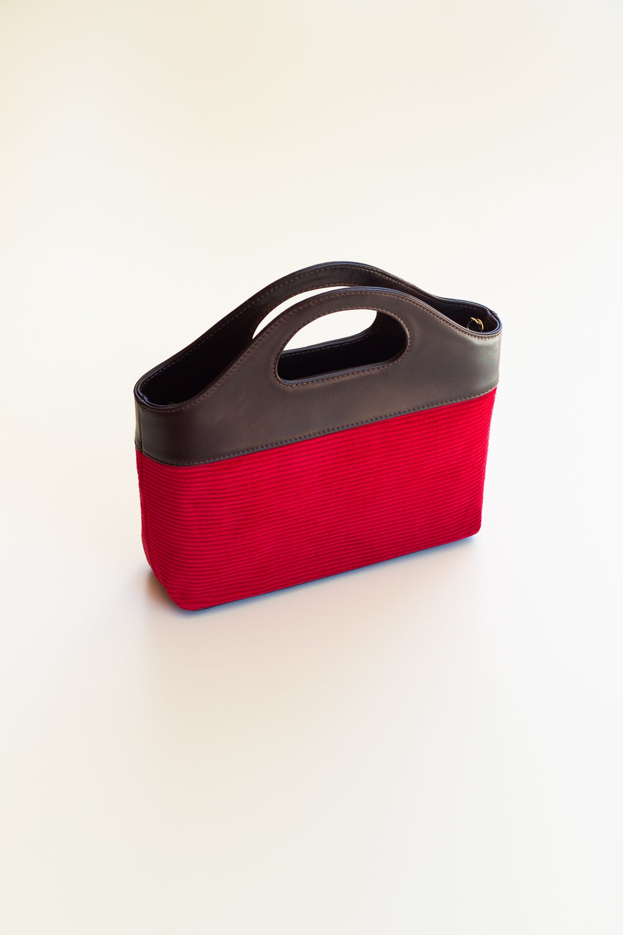 Borsa a Mano - Flat Bag Rosso a Coste