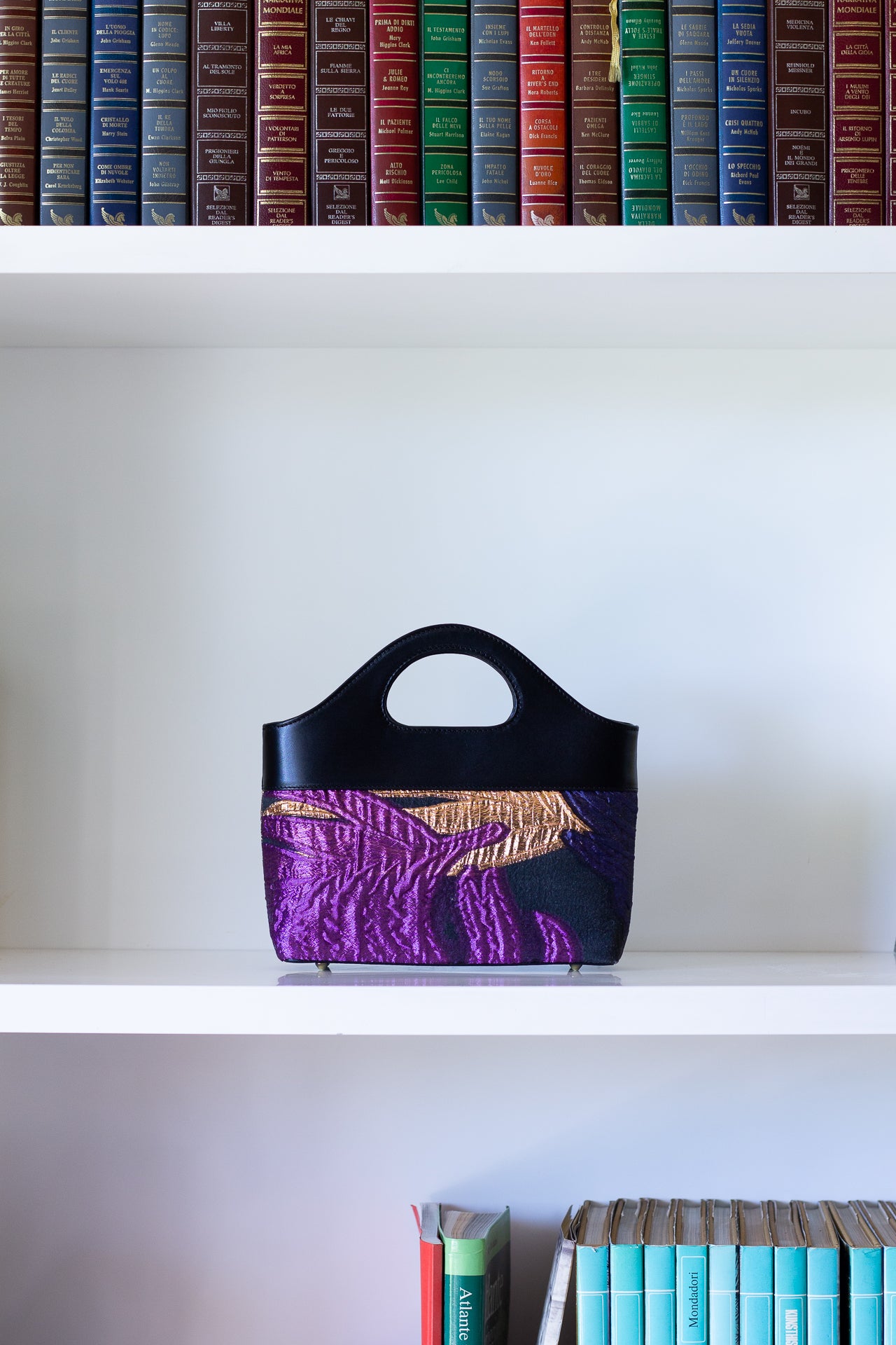 Borsa a Mano - Flat Bag Viola e Oro