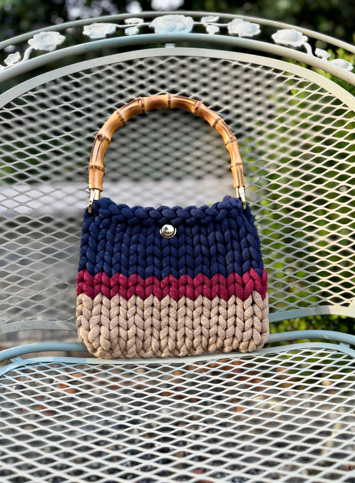 Borsa intrecciata Regular - Bordeaux & Blu