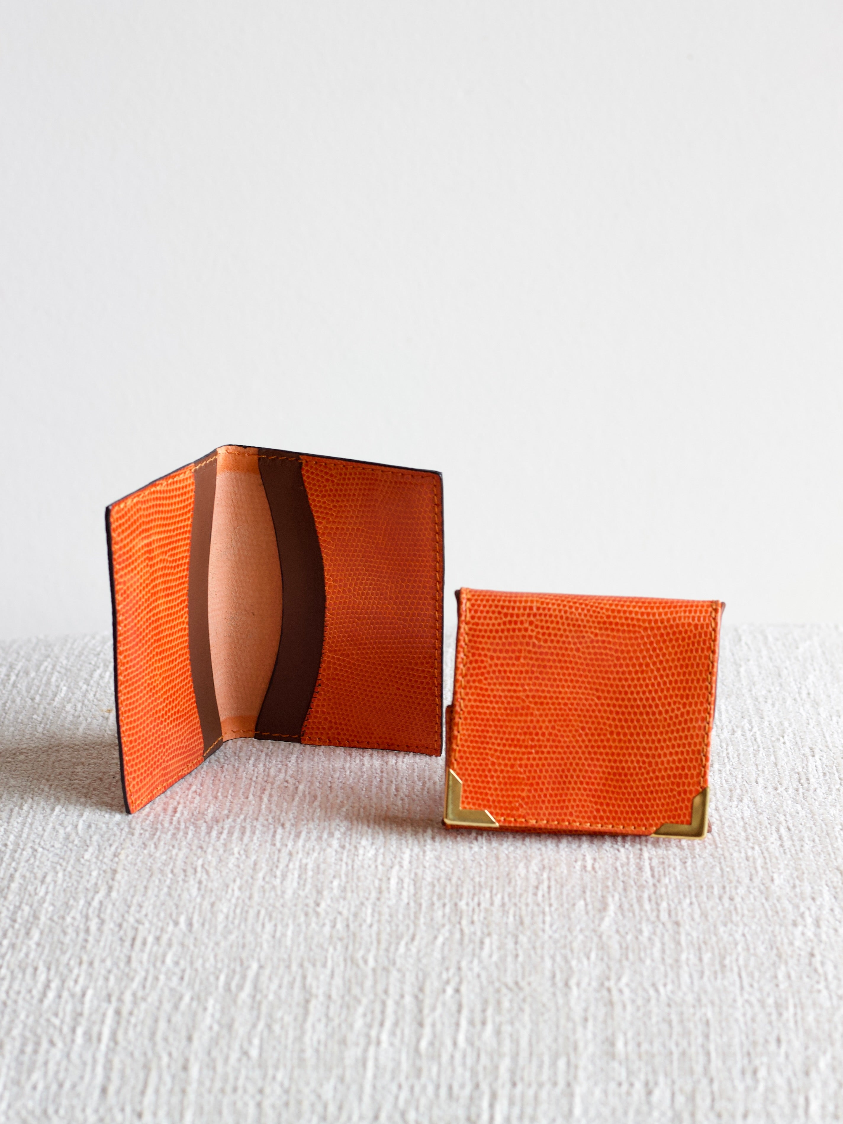 Portacarte in pelle - Arancione