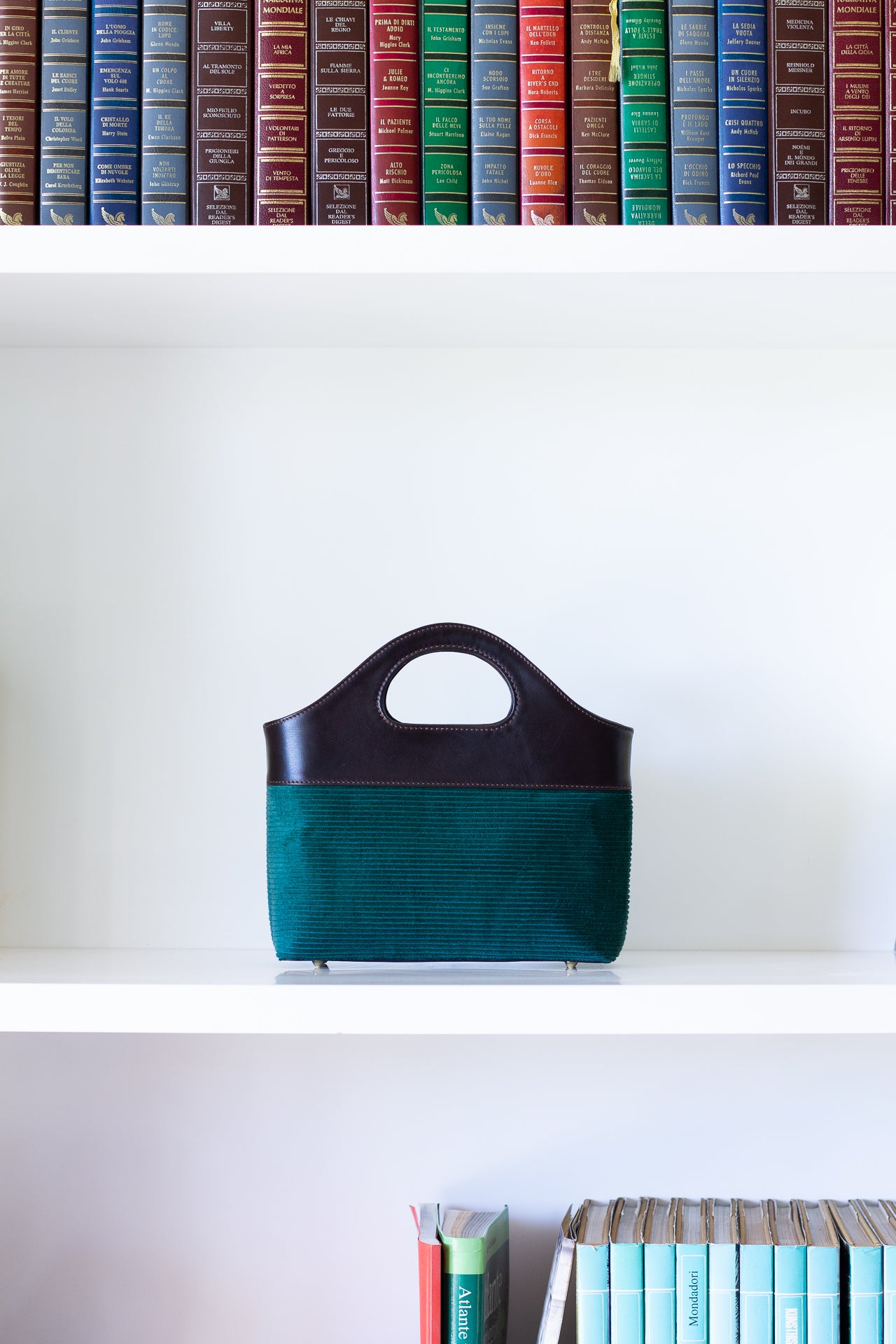 Borsa a Mano - Flat Bag Verde a Coste