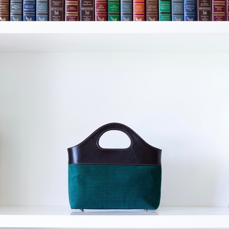Borsa a Mano - Flat Bag Verde a Coste
