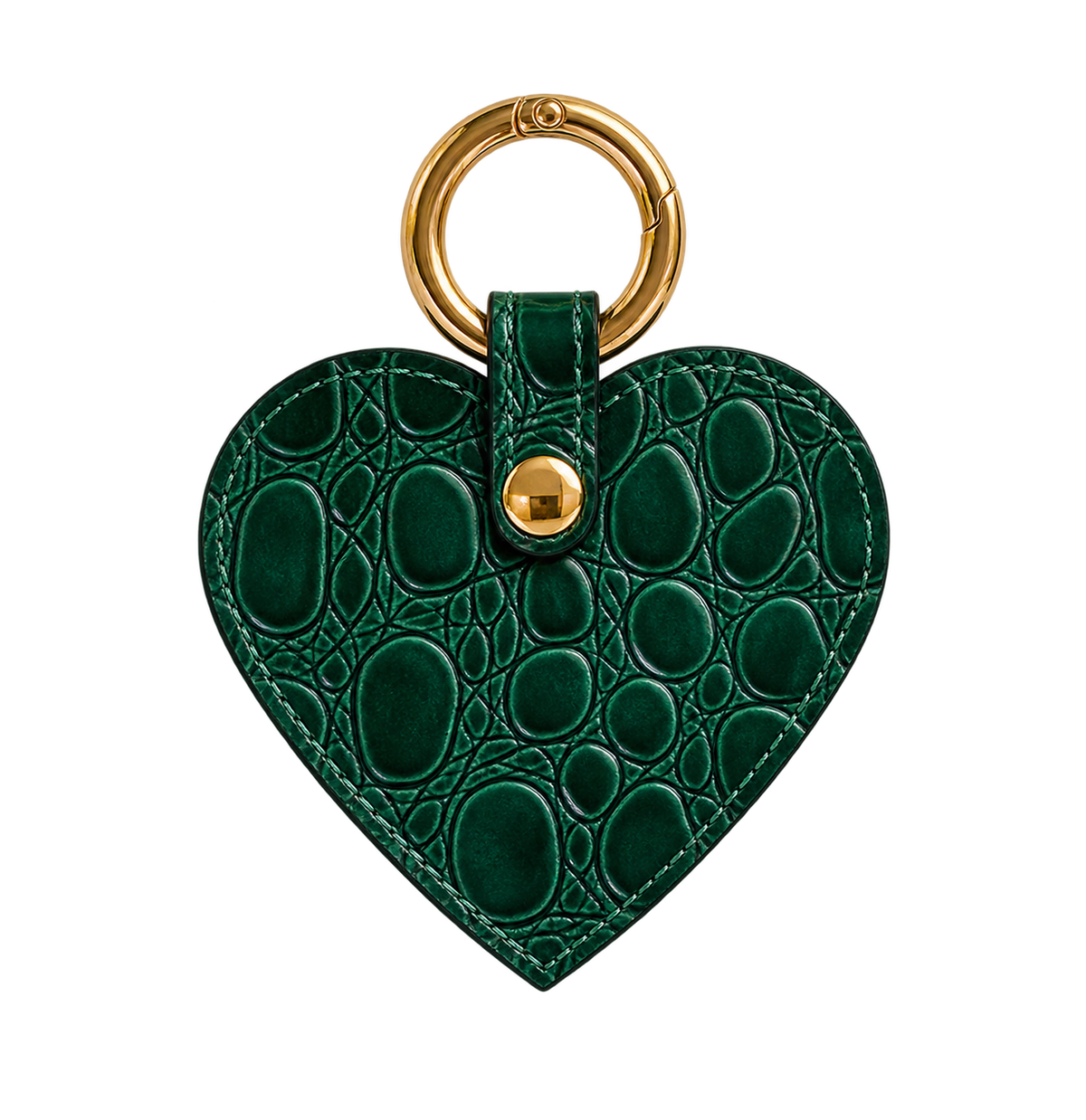 Portachiavi in Pelle Verde Lucida