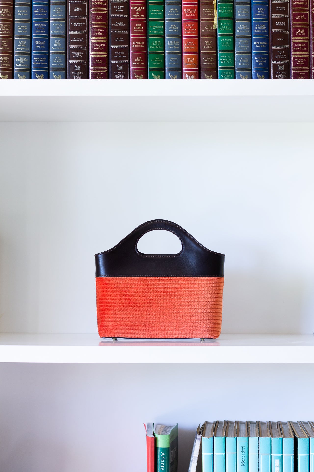 Borsa a Mano - Flat Bag Arancione a Coste