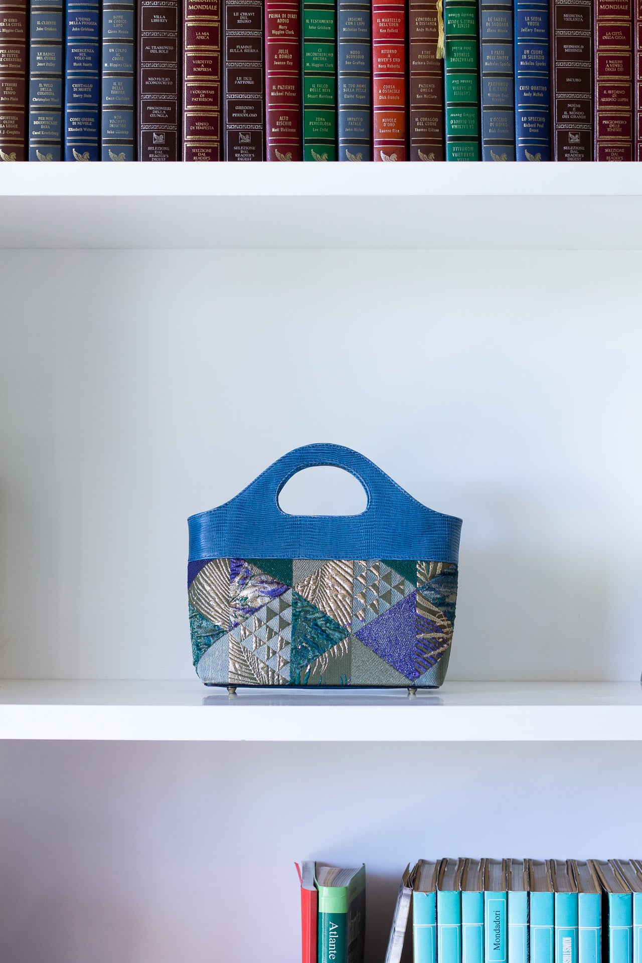 Borsa a Mano - Flat Bag Verde e Blu