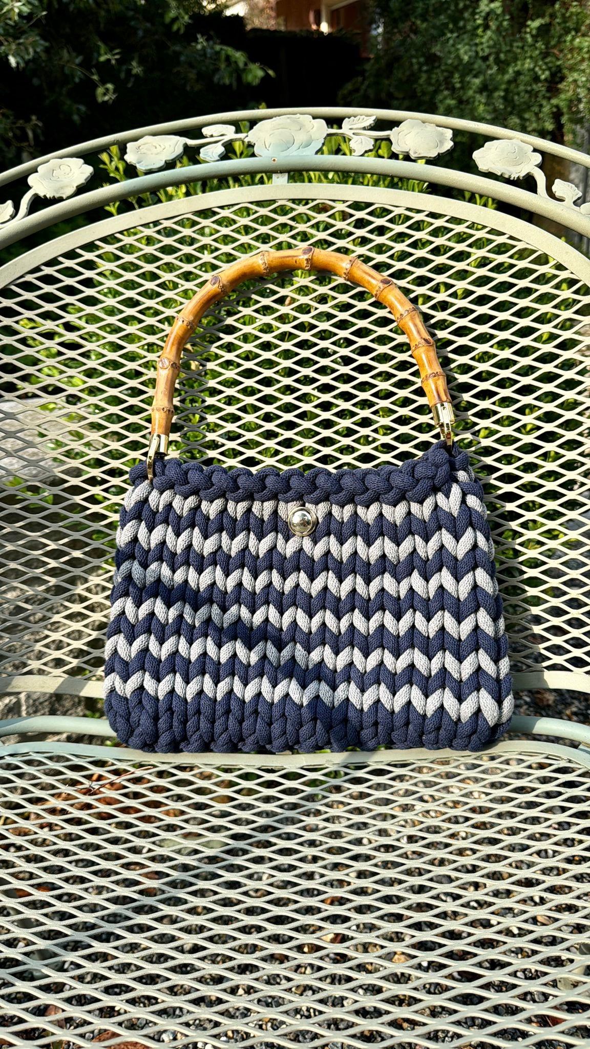 Borsa intrecciata Regular - Grigio e Blu