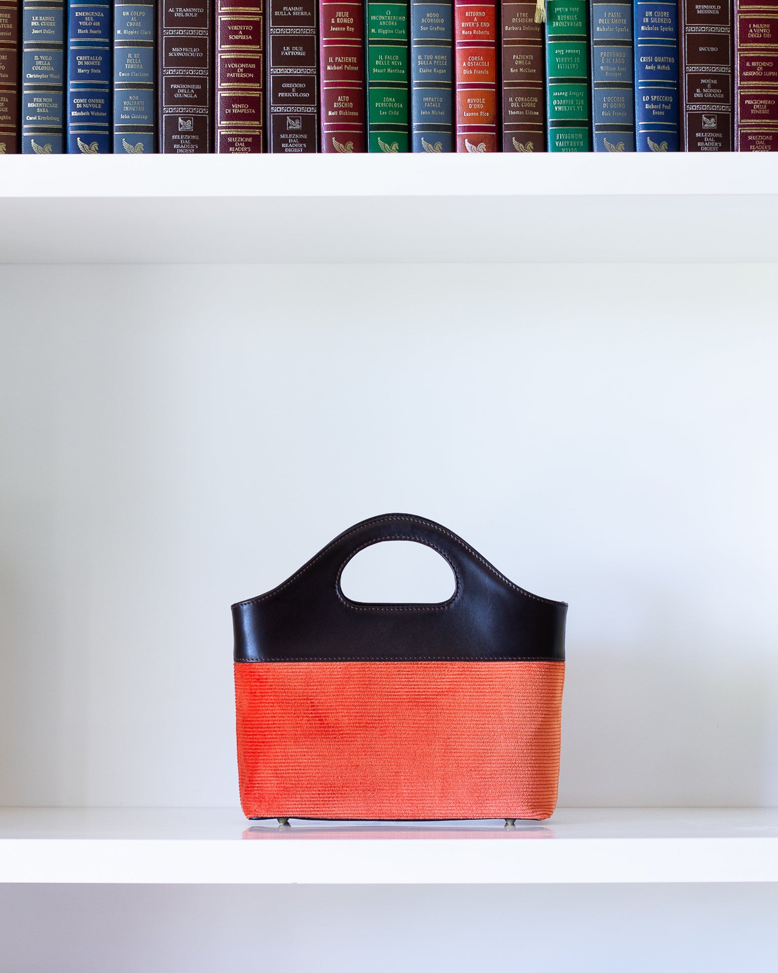Borsa a Mano - Flat Bag Arancione a Coste