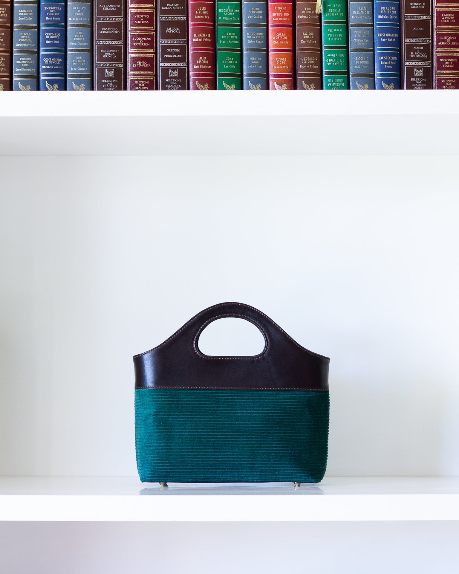 Borsa a Mano - Flat Bag Verde a Coste