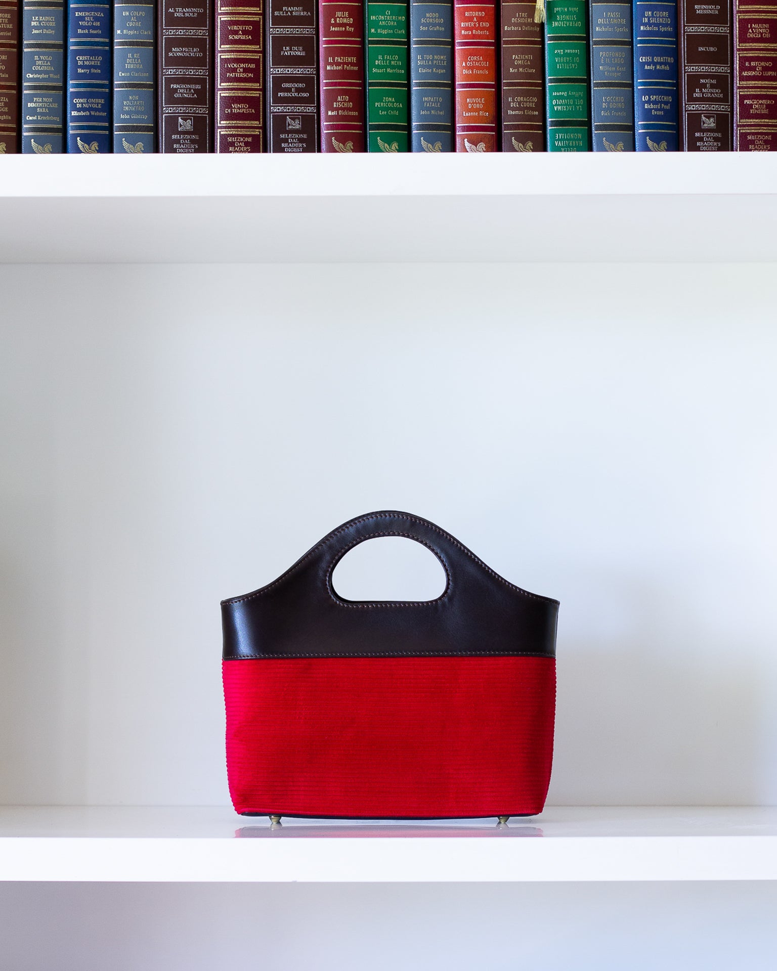 Borsa a Mano - Flat Bag Rosso a Coste