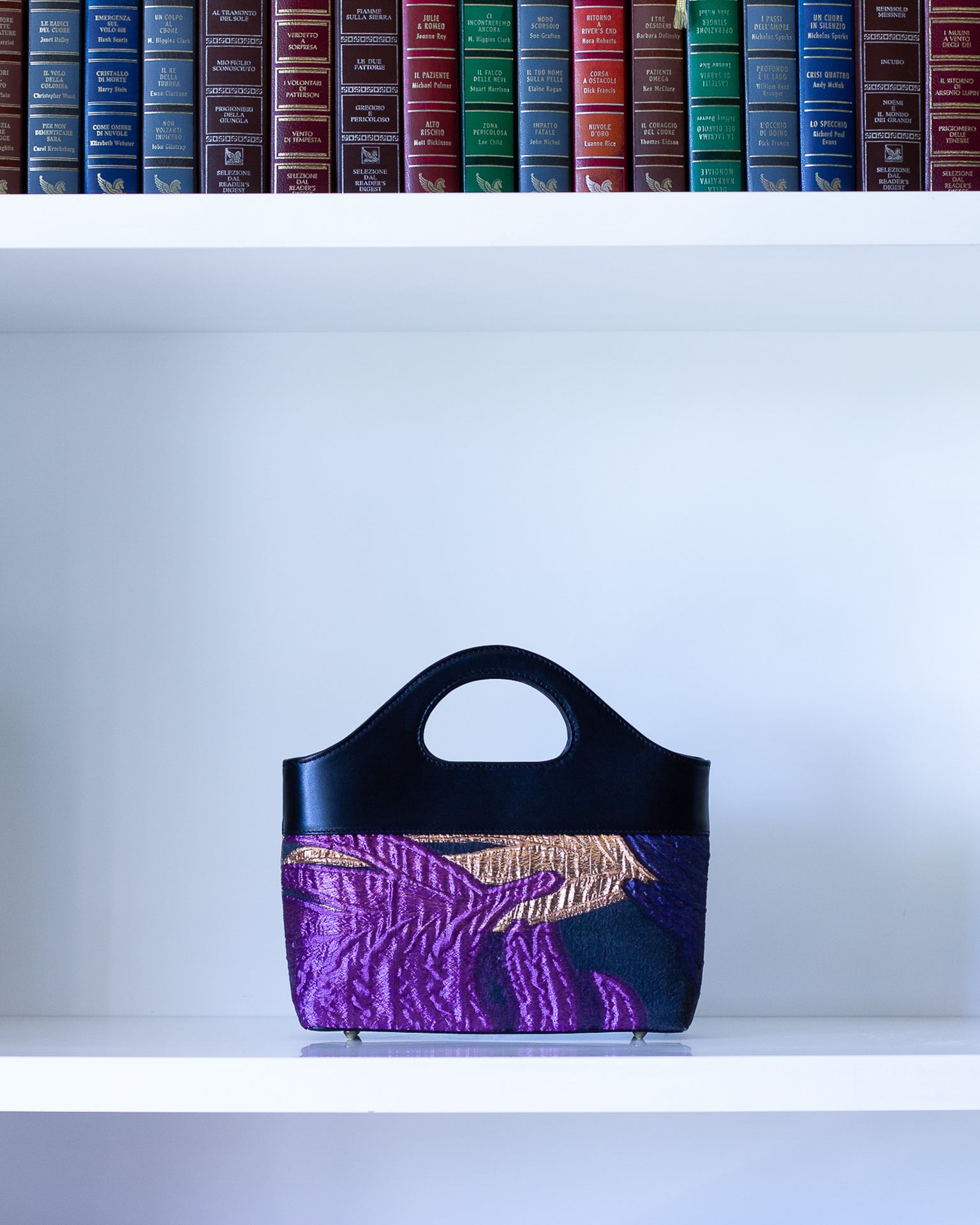 Borsa a Mano - Flat Bag Viola e Oro