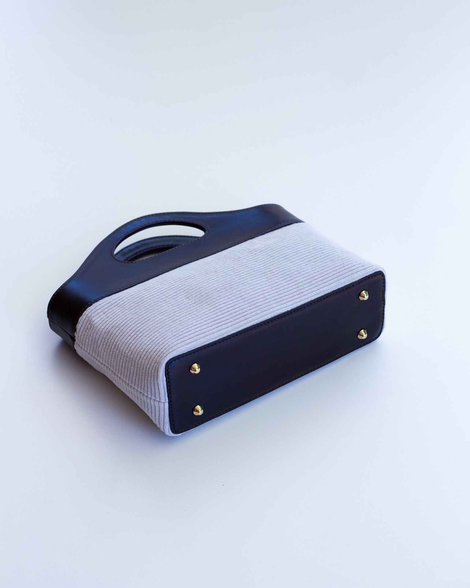 Borsa a Mano - Flat Bag Bianco a Coste