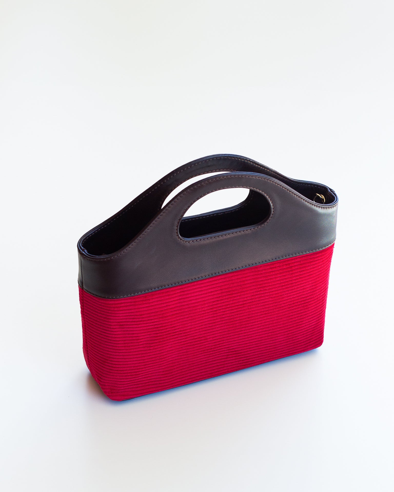 Borsa a Mano - Flat Bag Rosso a Coste