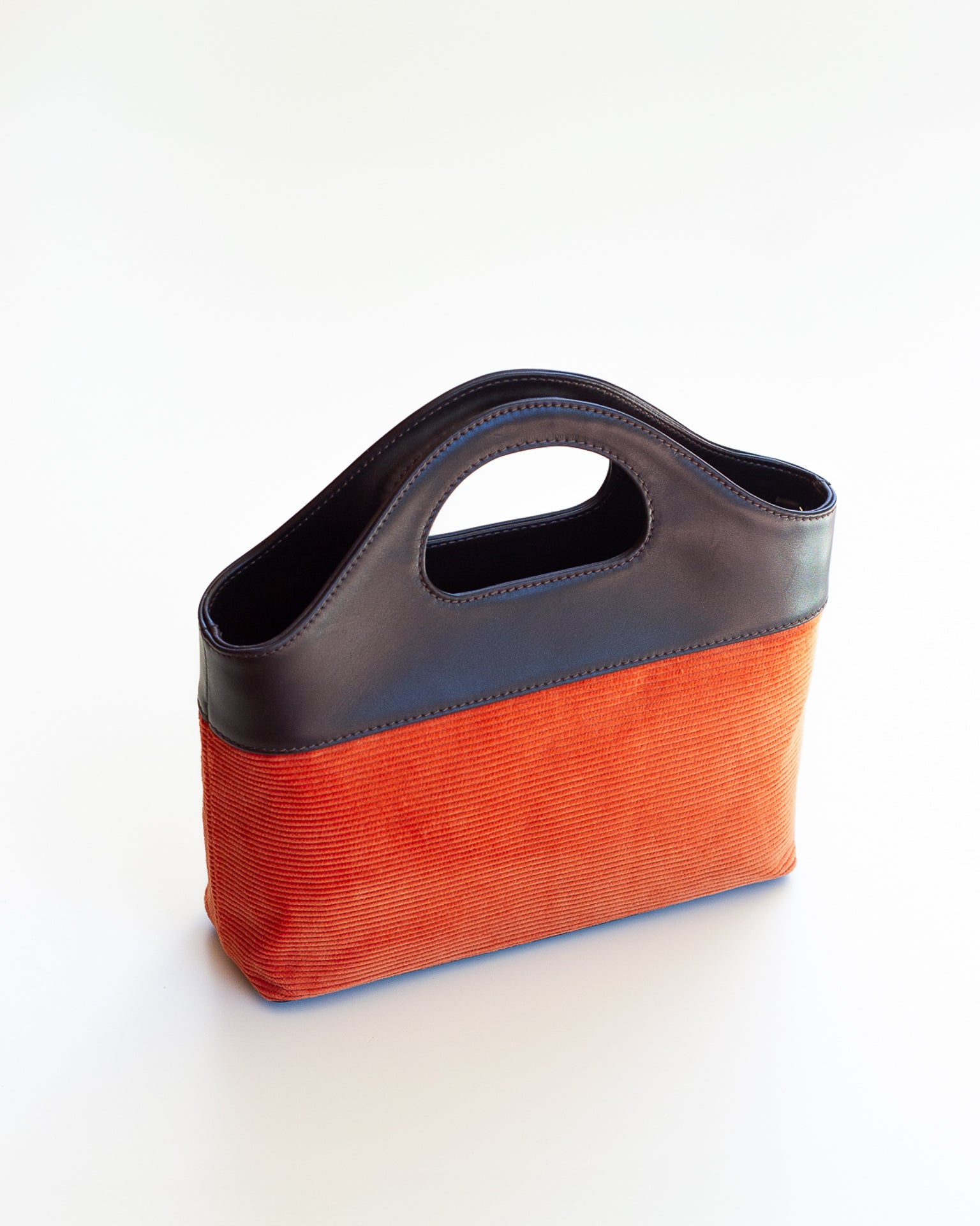 Borsa a Mano - Flat Bag Arancione a Coste