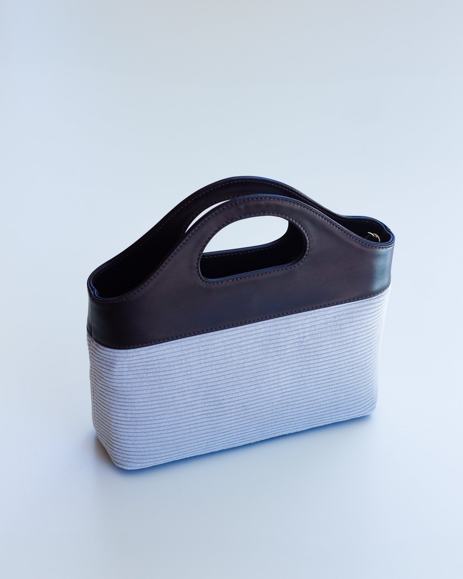 Borsa a Mano - Flat Bag Bianco a Coste