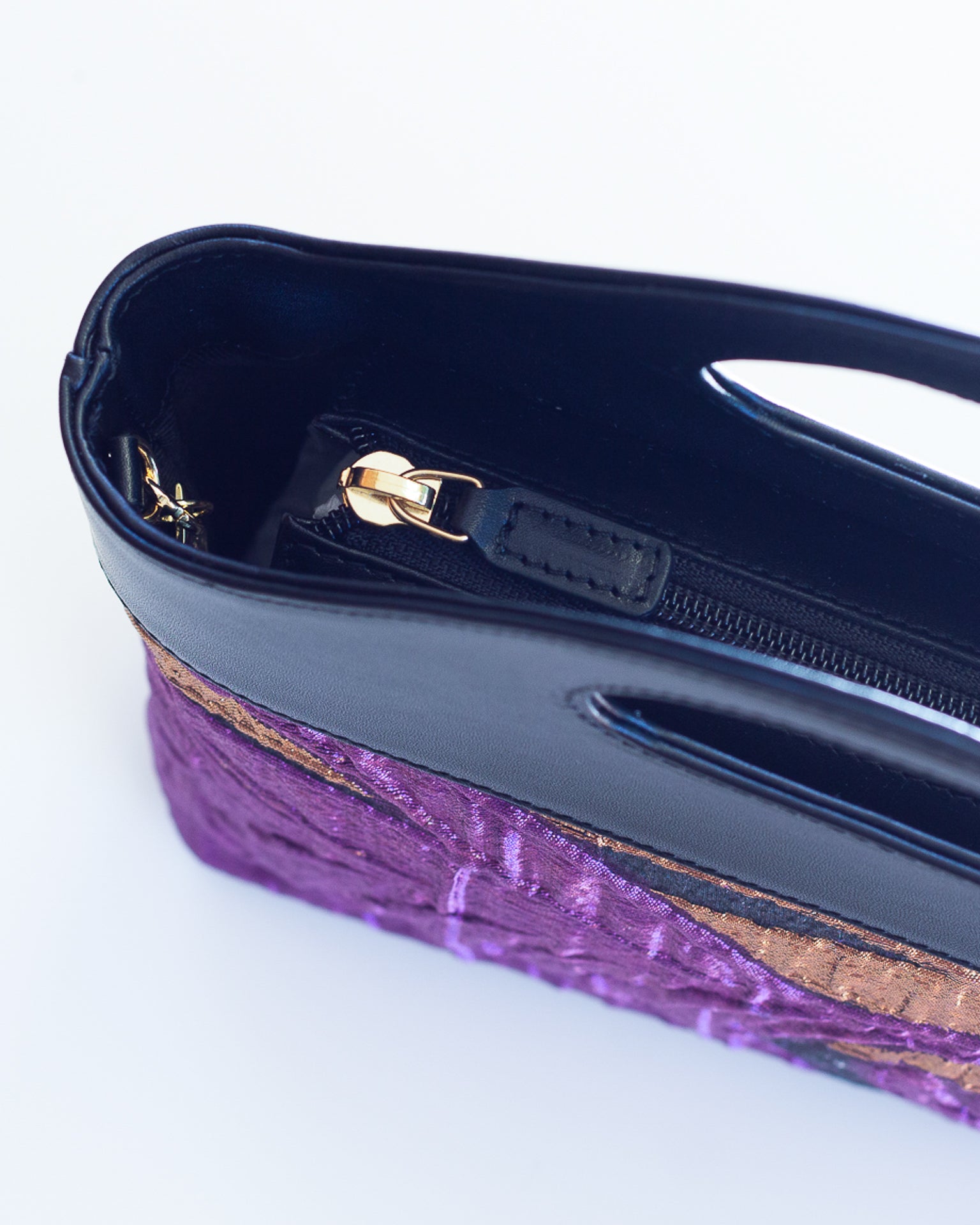 Borsa a Mano - Flat Bag Viola e Oro